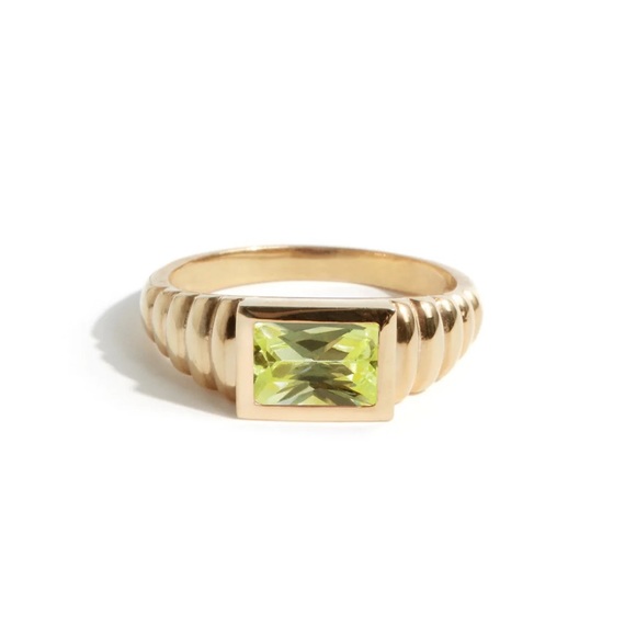 La Manoir BAGUETTE ART DECO RING IN GOLD - 7 / PÉRIDOT - Picture 1 of 2